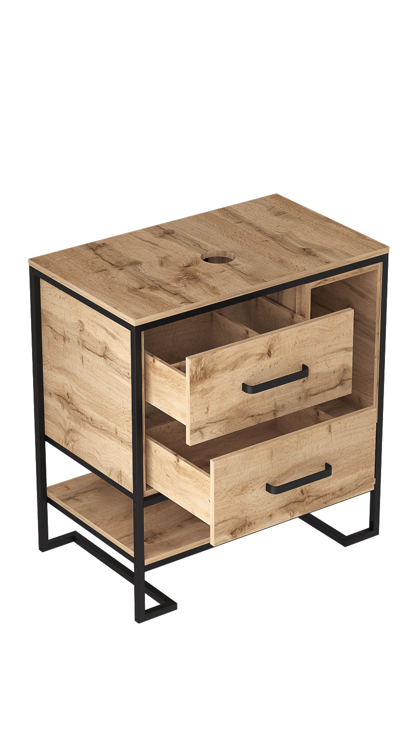 картинка Тумба 1Marka Grunge Loft 80Н, дуб вотан  в ванную комнату