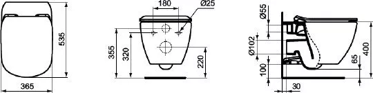 картинка Унитаз подвесной Ideal Standard Tesi с микролифтом 
