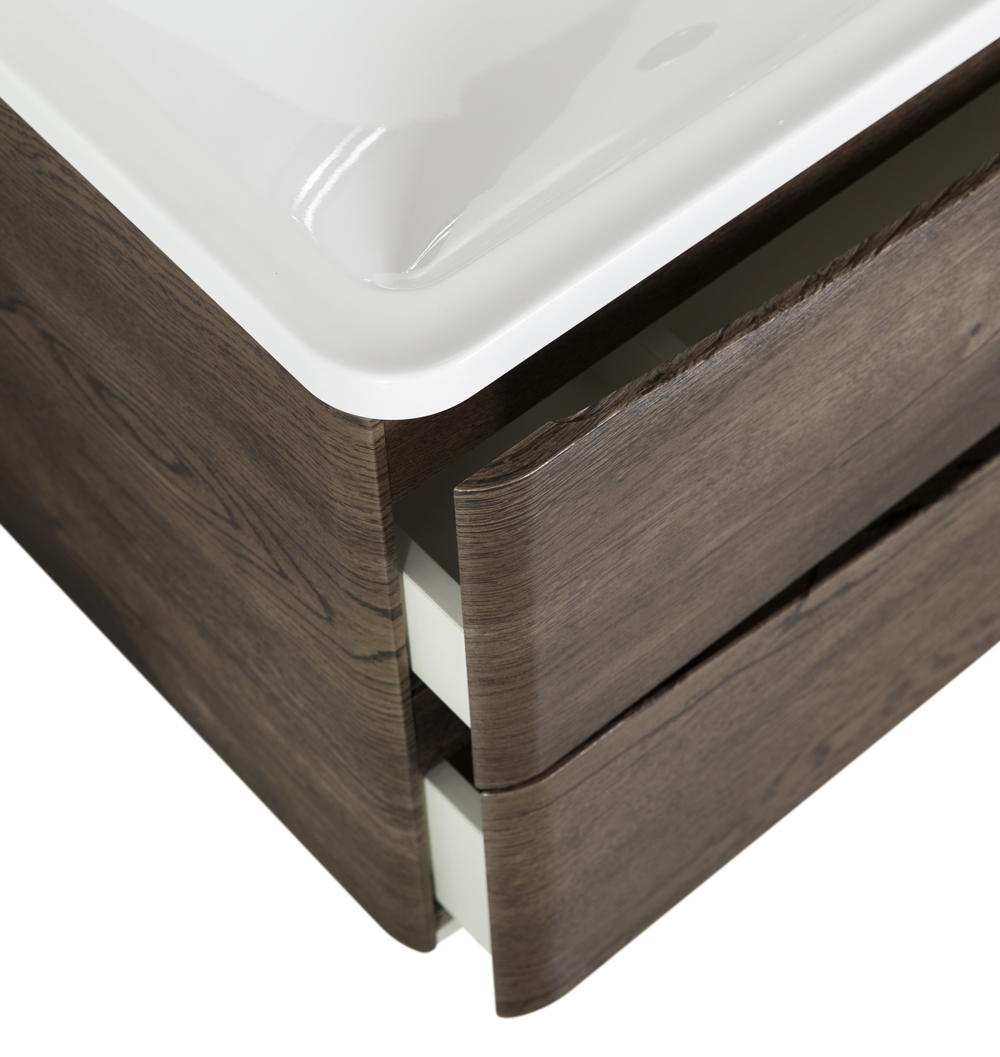 фото Тумба с раковиной подвесная BelBagno ACQUA 90 Rovere Nature Grigio, раковина белая 