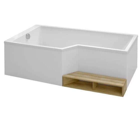 картинка Акриловая ванна Jacob Delafon Bain-Douche Neo 170 L со слив-переливом E6D159-CP P хром 