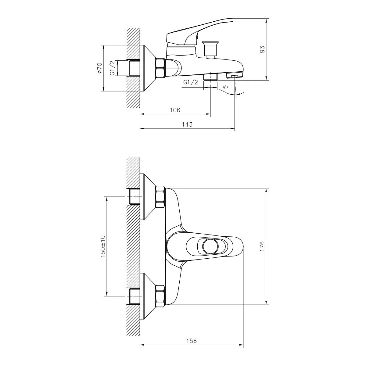 картинка Смеситель для ванны DECOROOM DR21035 