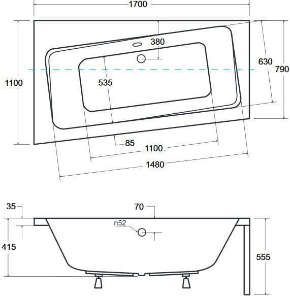 картинка Акриловая ванна Besco Infinity 170x110 L 