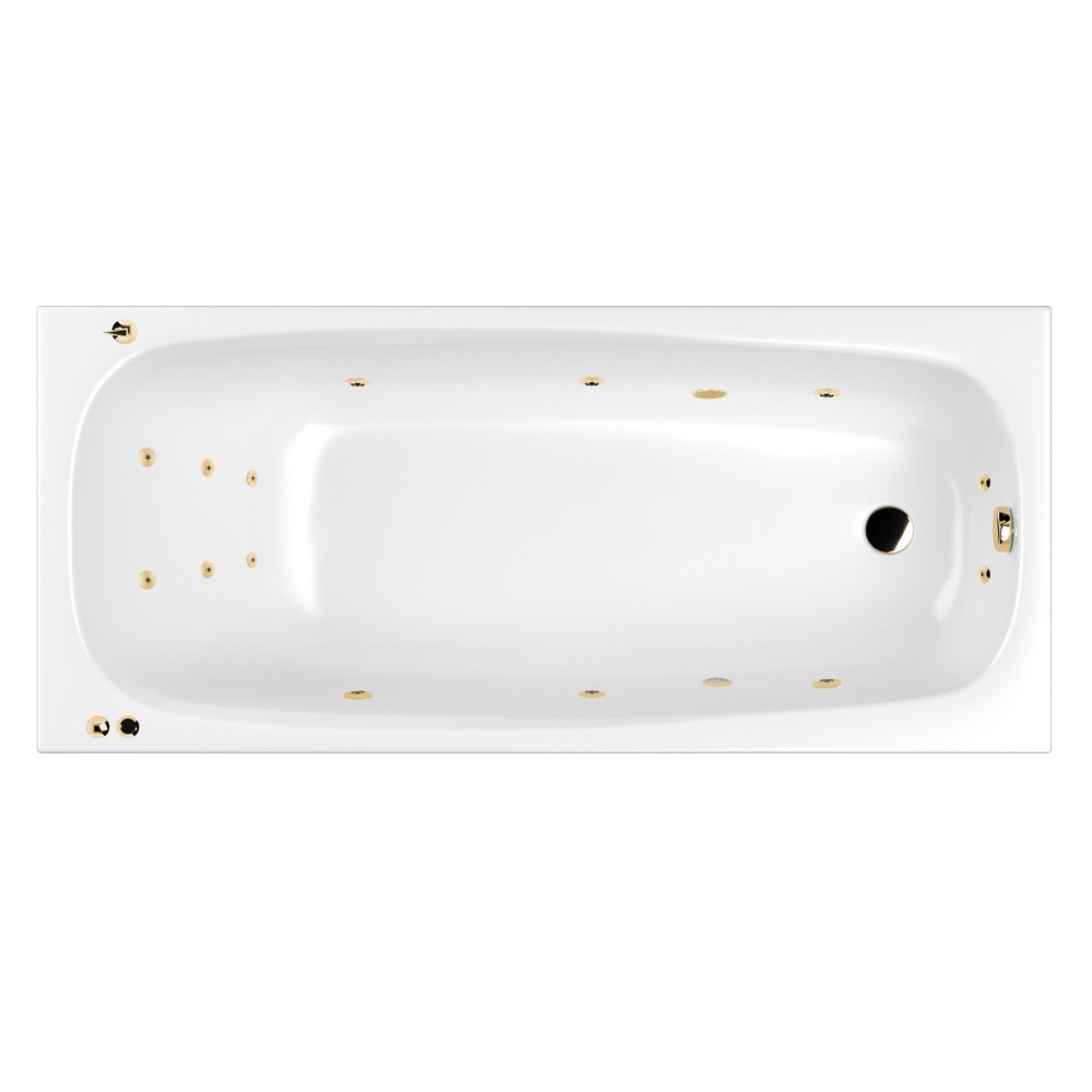 картинка Ванна WHITECROSS Layla Slim 180x80 SMART золото 