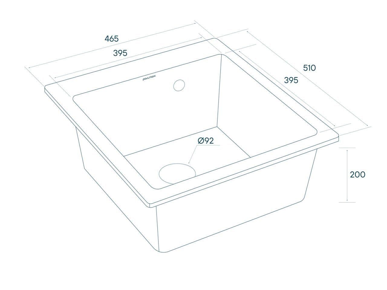 картинка Мойка кварцевая Paulmark KANTE 45 PM104651-BE, бежевый, 460х510 мм 