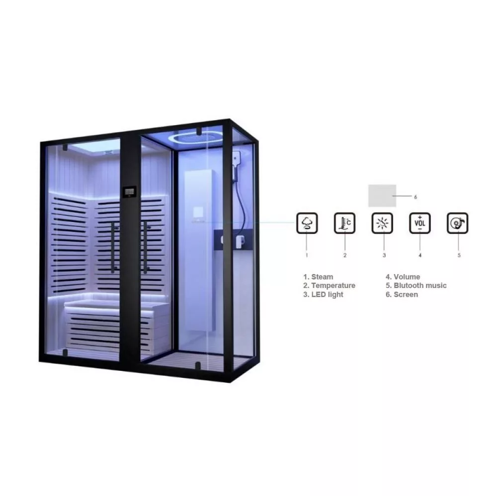 картинка Инфракрасная сауна SSWW S619A с душевой секцией 