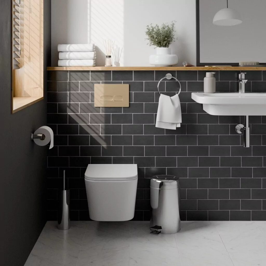 картинка Комплект 3 в 1 IBERICA BLANCA инсталляция с унитазом TOLEDO ALTO IB.TLA.234.1B1 клавишей золото матовое ESTI-R IB.B021.005.000 