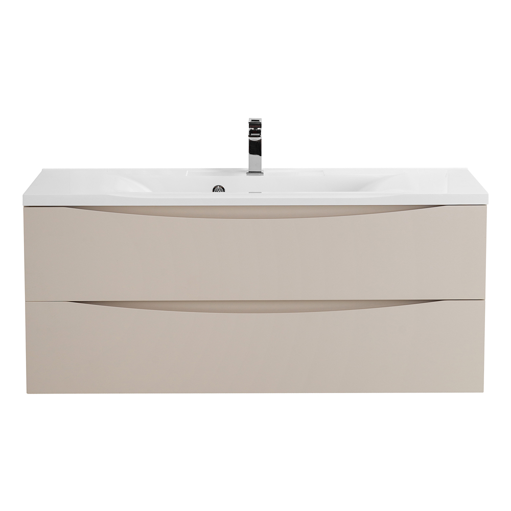 фото Тумба с раковиной подвесная BelBagno MARINO 120 Crema Opaco, раковина белая 