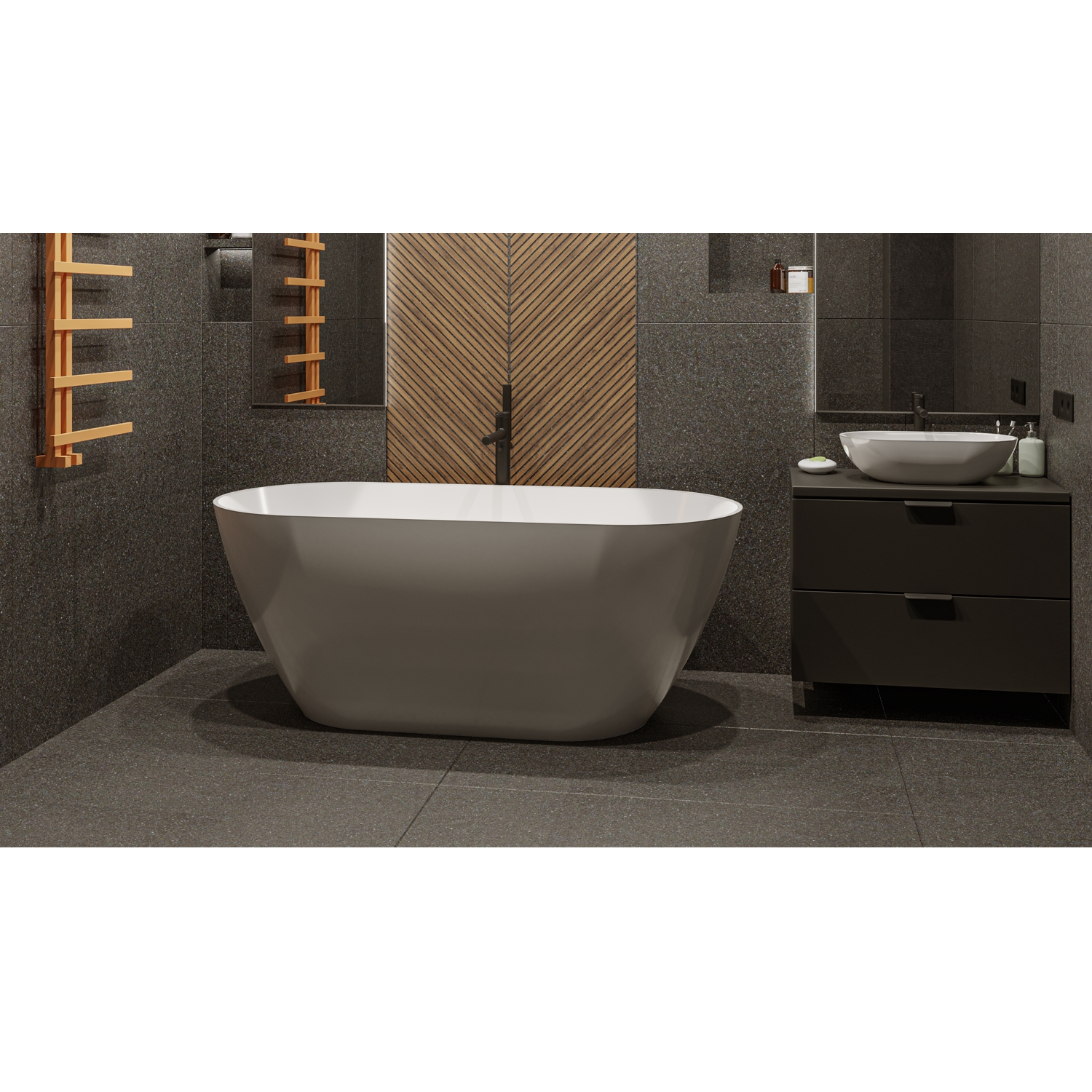 картинка Ванна WHITECROSS Coral A 165x75 белый глянец иск. камень 
