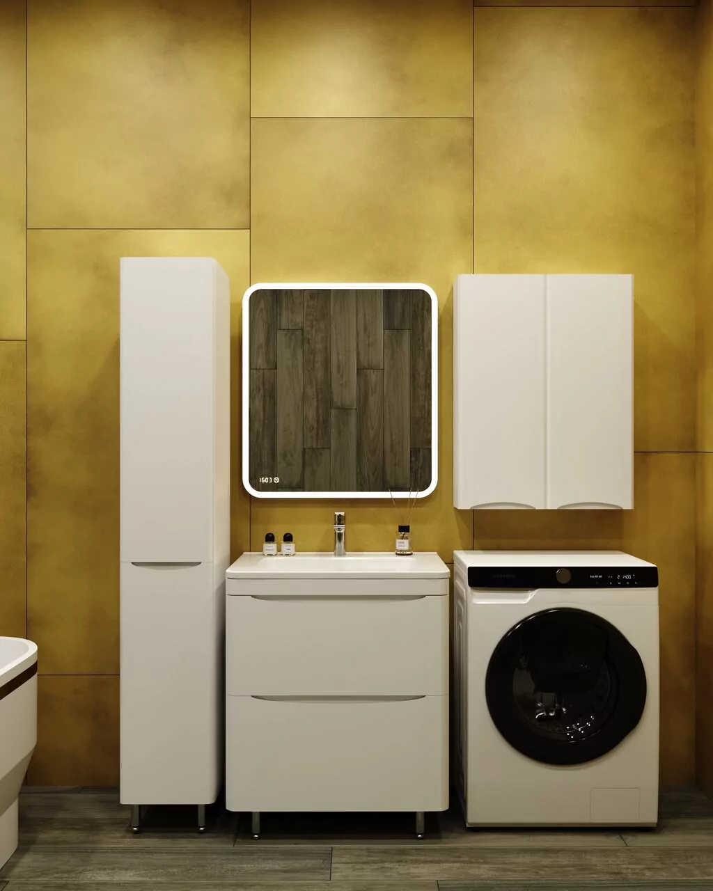 фото Тумба напольная Style Line Бергамо мини 70 2 ящика Люкс антискрейтч белый PLUS 