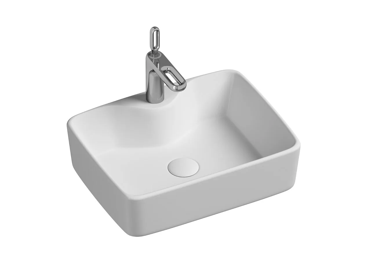 картинка Накладная раковина Ceramicanova Element CN6033 цвет белый 48х37 см 