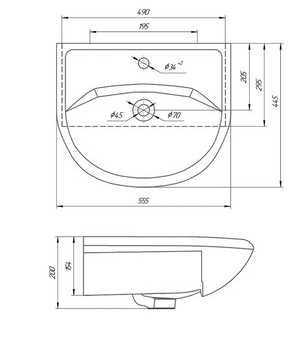 картинка Раковина Grossman Уют-55  в ванную комнату