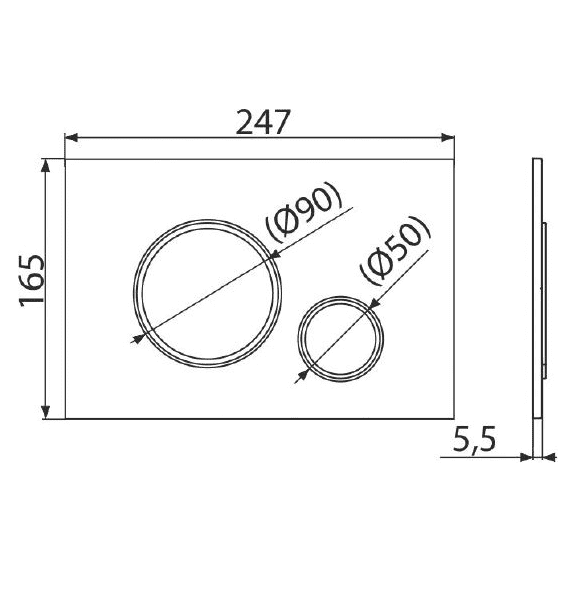 картинка Кнопка смыва AlcaPlast THIN M772 хром матовый / хром глянцевый 