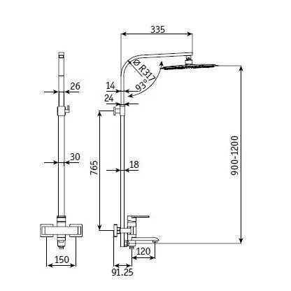 картинка Душевая стойка RGW SP-30 30140130-01 