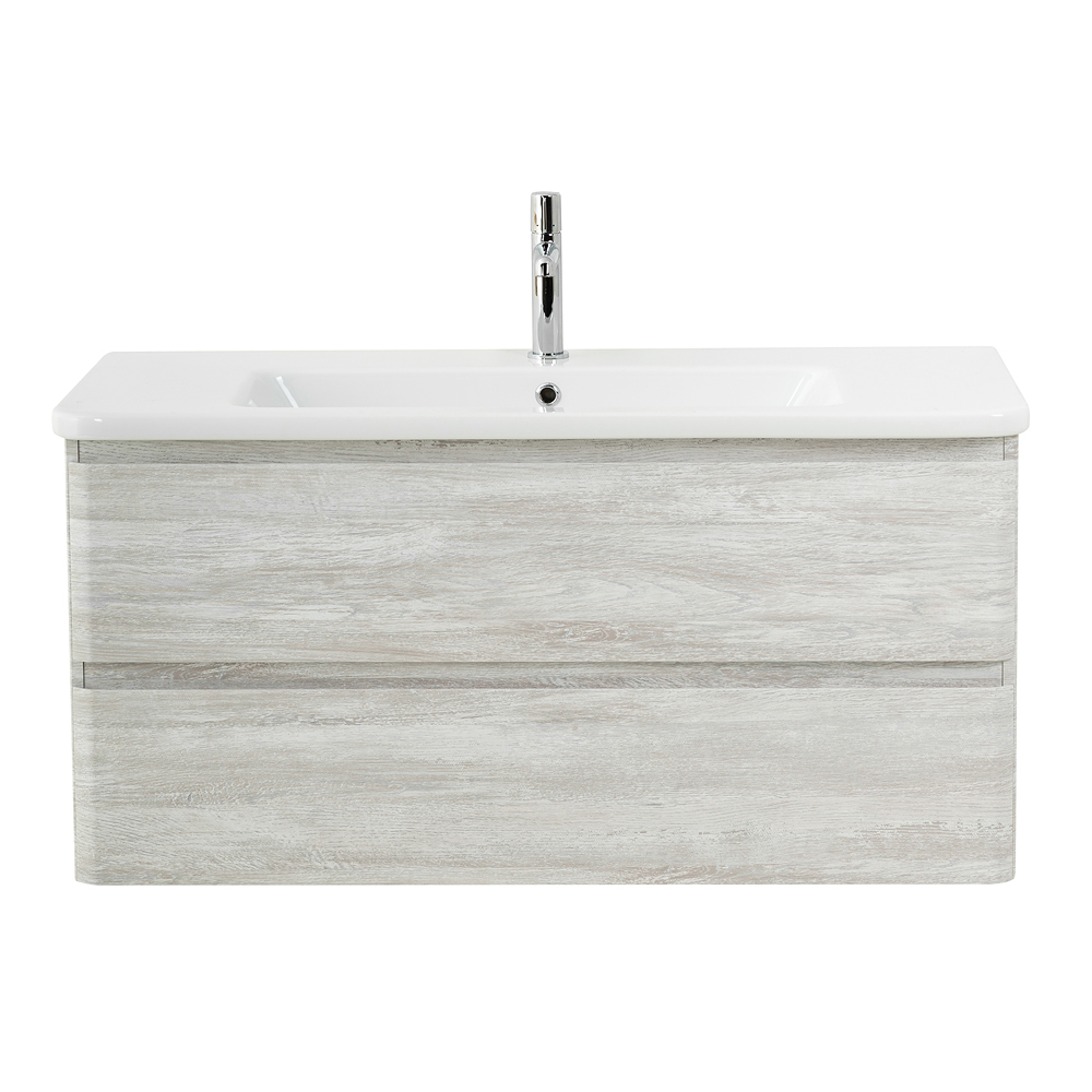 фото Тумба с раковиной подвесная BelBagno ALBANO-CER 105 Rovere Vintage Bianco, раковина белая 
