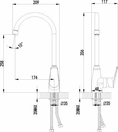 картинка Смеситель для кухонной мойки Lemark Partner LM6555C 