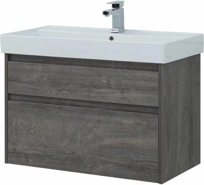 фото Тумба с раковиной Aquanet Nova Lite 90 дуб рошелье (2 ящика) арт. 00245249 
