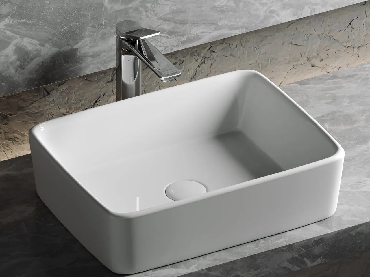 картинка Накладная раковина Ceramicanova Element CN6037 цвет белый 48х37 см 