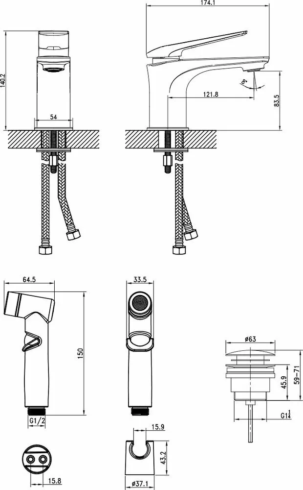 картинка Смеситель Lemark Allegro для раковины и биде LM5916CW 