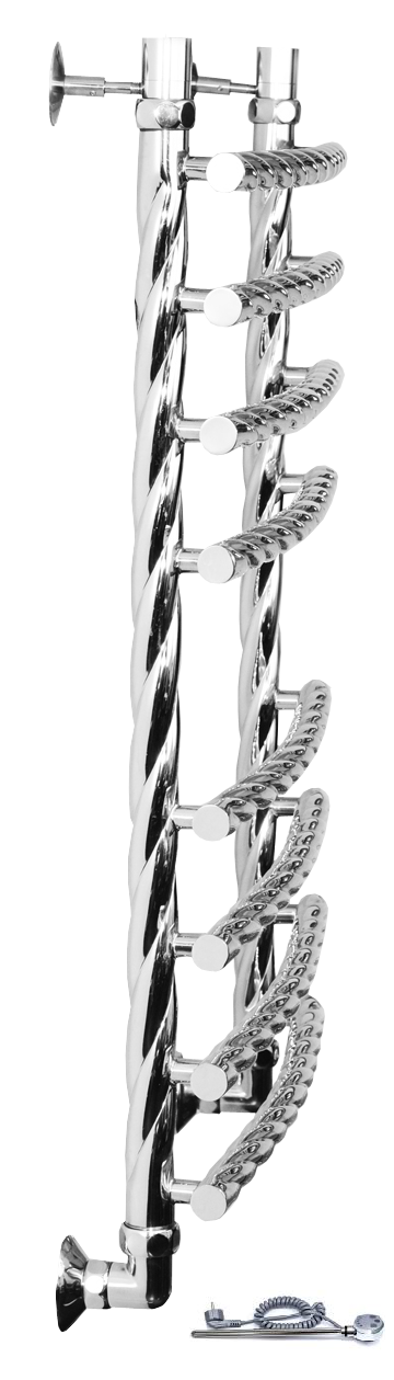 картинка Полотенцесушитель Двин R BRAID electro 100/60 1"-3/4"-1/2" Электрический  ТЭН справа К эл, Полированный (4627170784255) 