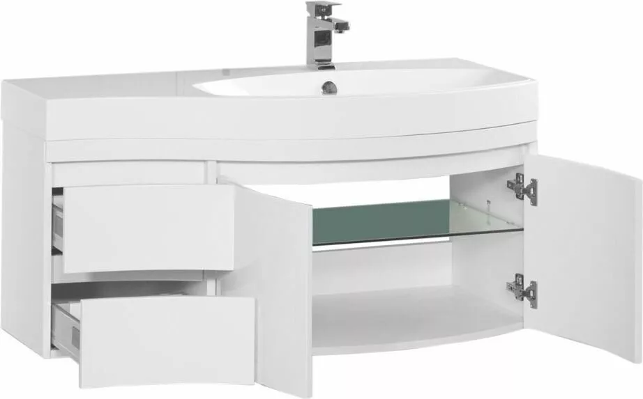 фото Тумба с раковиной Aquanet Опера 115 R белый (2 дверцы 2 ящика) арт. 00212992 