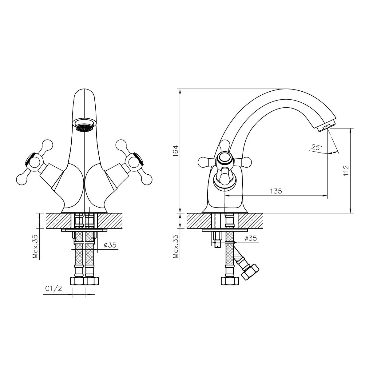 картинка Смеситель для раковины DECOROOM DR54011 