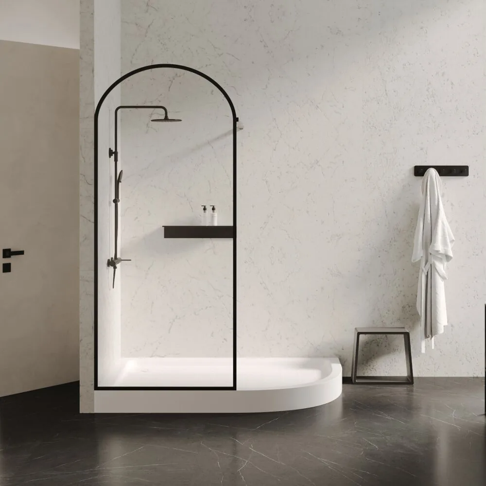 фото Душевой поддон ABBER AD3E109 L 100х90 асимметричный акриловый белый 