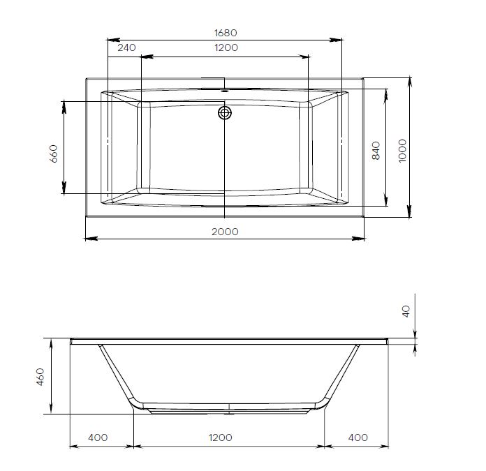 картинка Ванна Marka One AELITA MG 200x100 с каркасом 