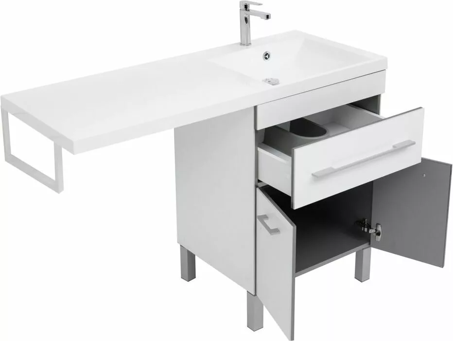 фото Тумба с раковиной Aquanet Верона 120 R белый (напольная, 1 ящик, 2 дверцы) арт. 00239949 