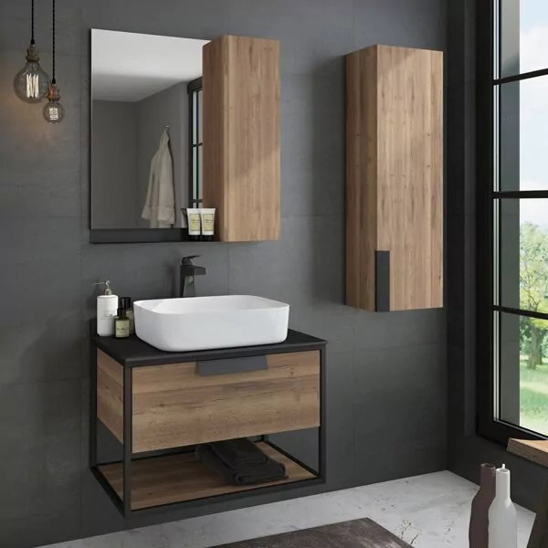 фото Тумба с раковиной Comforty Кёльн 75 дуб темный 
