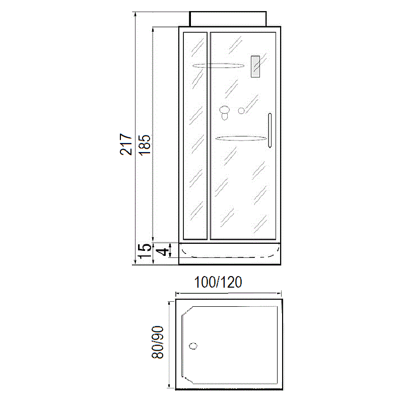 картинка Душевая кабина River Tana 120x90 