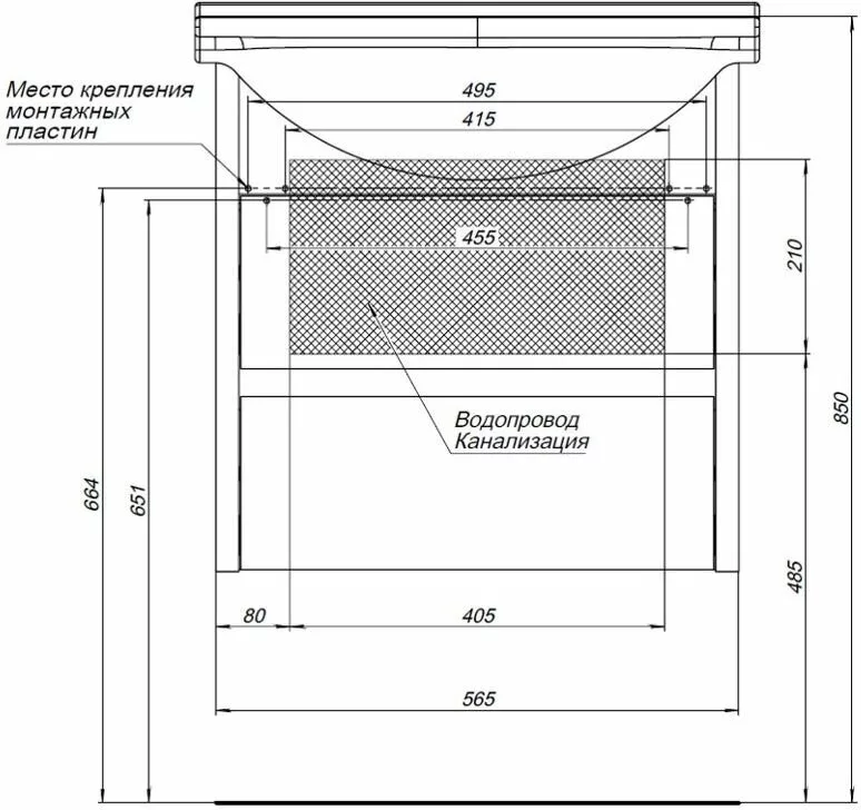 фото Тумба с раковиной Aquanet Сидней 60 белый арт. 00245864 