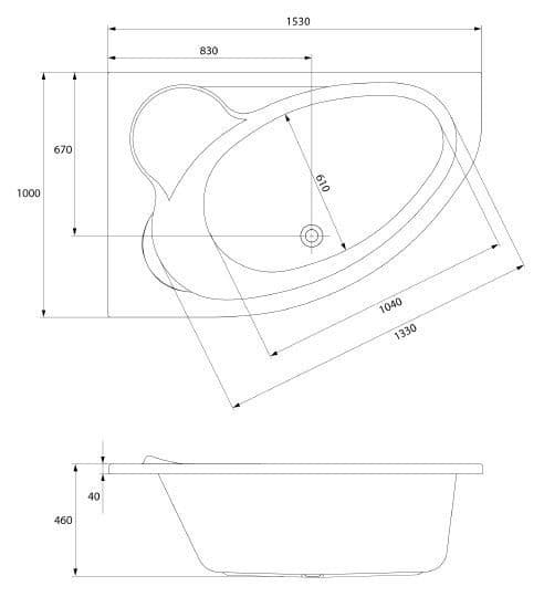 картинка Акриловая ванна Cersanit Kaliope 153 L 