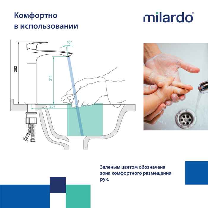 картинка Смеситель для раковины Milardo RORBL01M01 