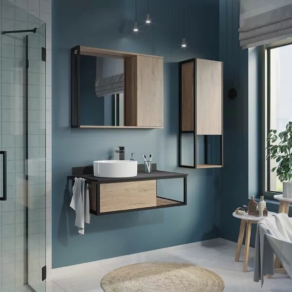 фото Шкаф-пенал Comforty Лиссабон 40 дуб темный 