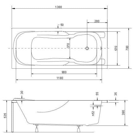 картинка Акриловая ванна Besco Majka Nova 140x70 