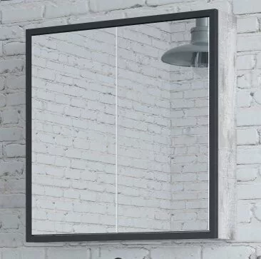 фото Зеркало-шкаф Corozo Айрон 60, черный/антик 