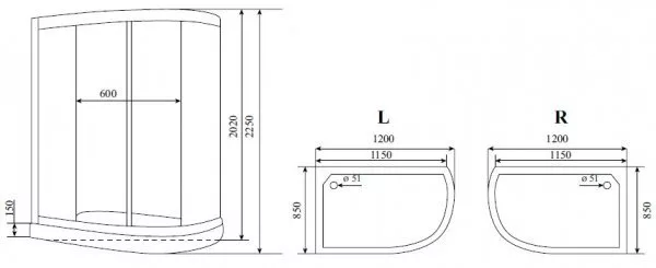 картинка Душевая кабина Timo T-1102 P R 