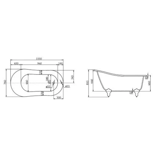 картинка Акриловая ванна BelBagno BB06-1550 