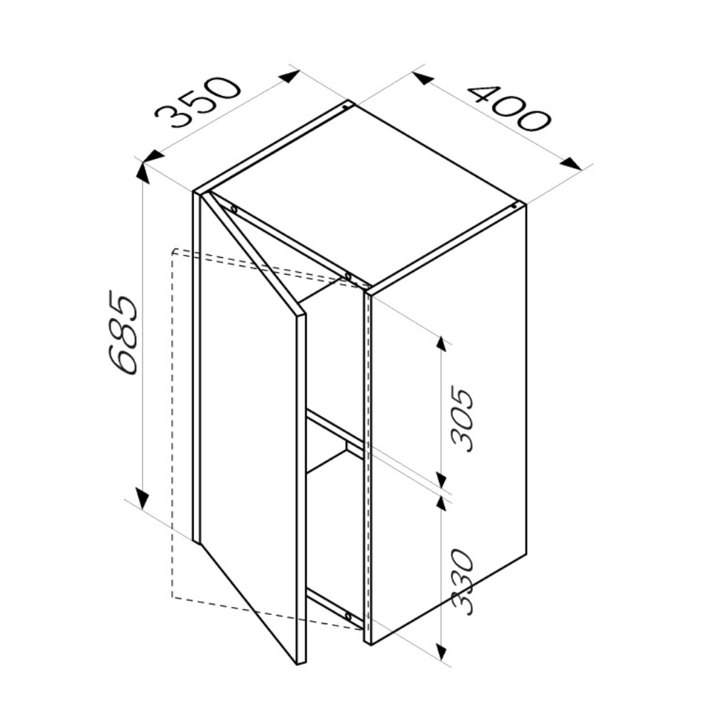 фото Шкаф с полками 40 см (В 700мм) AM.PM Func M8FCH0402WG белый глянец с ножками 