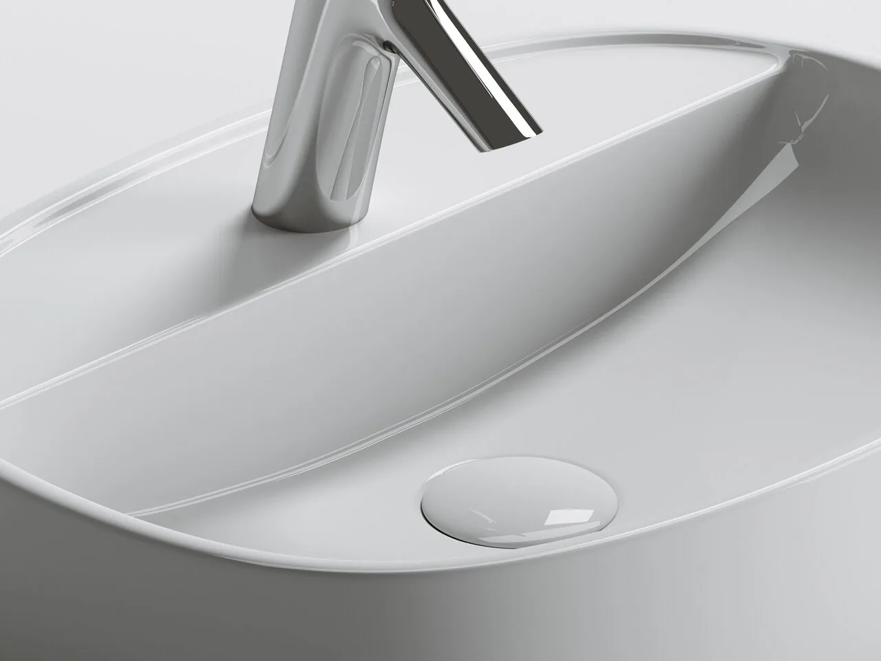 картинка Накладная раковина Ceramicanova Element CN6036 цвет белый 50х38 см 