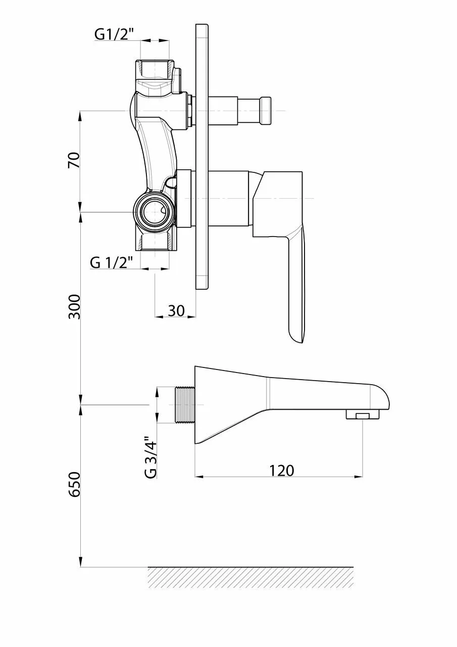 картинка Смеситель с изливом GPD FELIS MAB75 