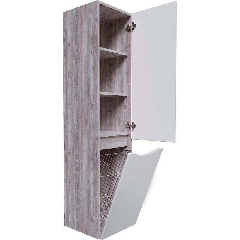 фото Шкаф-пенал Grossman Талис 35 подвесной, бетон пайн/белый глянец 