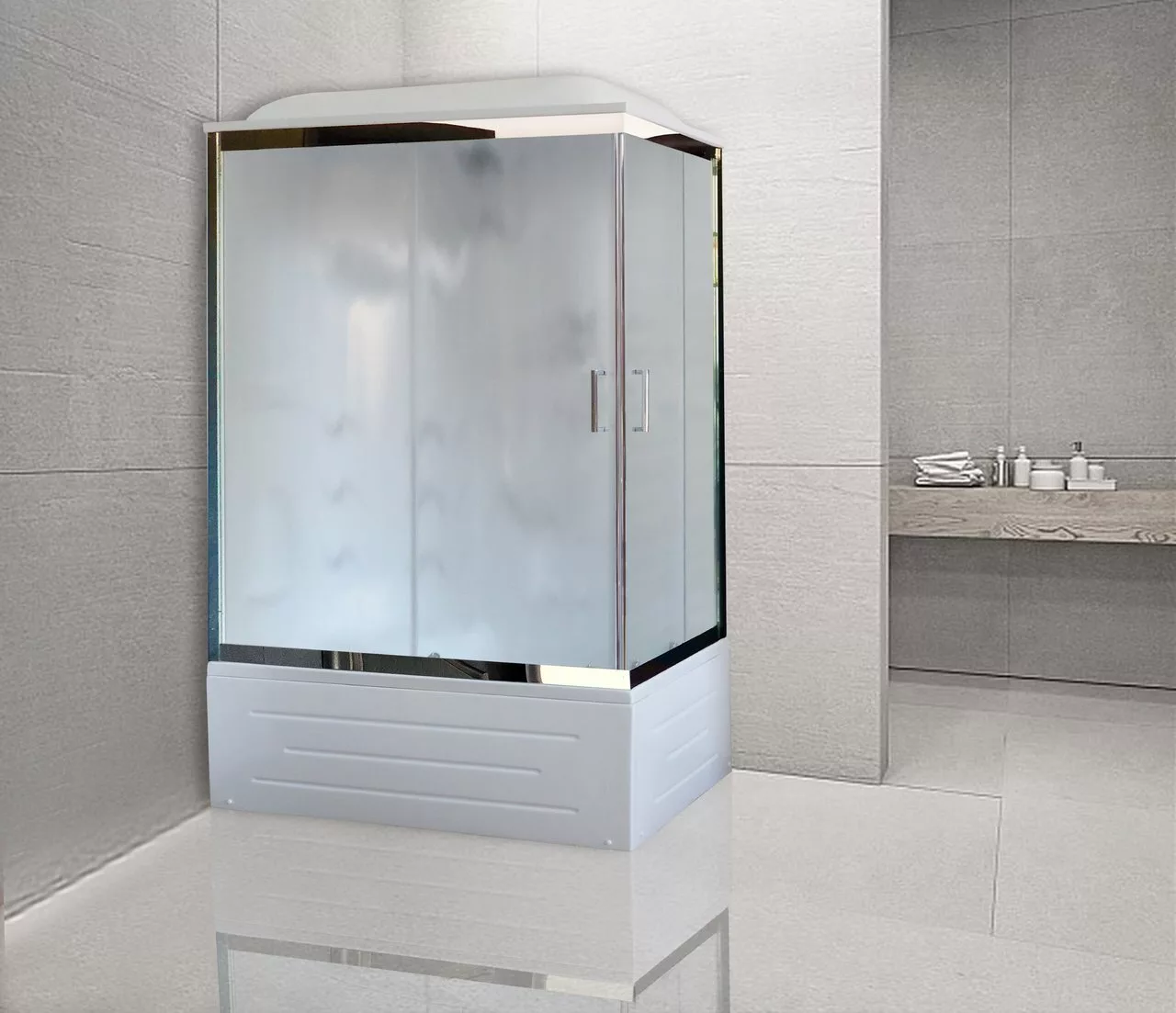 картинка Душевая кабина Royal Bath 8120BP2-M-CH (матовое) левая 120x80x217 