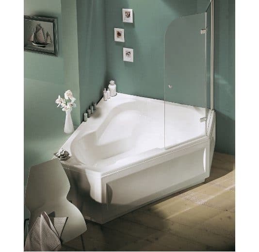 картинка Акриловая ванна Jacob Delafon Bain-Douche 145х145 R с каркасом SF221RU-NF 