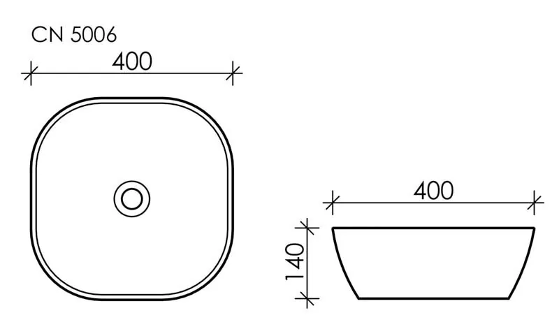 картинка Накладная раковина Ceramicanova Element CN5006 цвет белый 40х40 см 