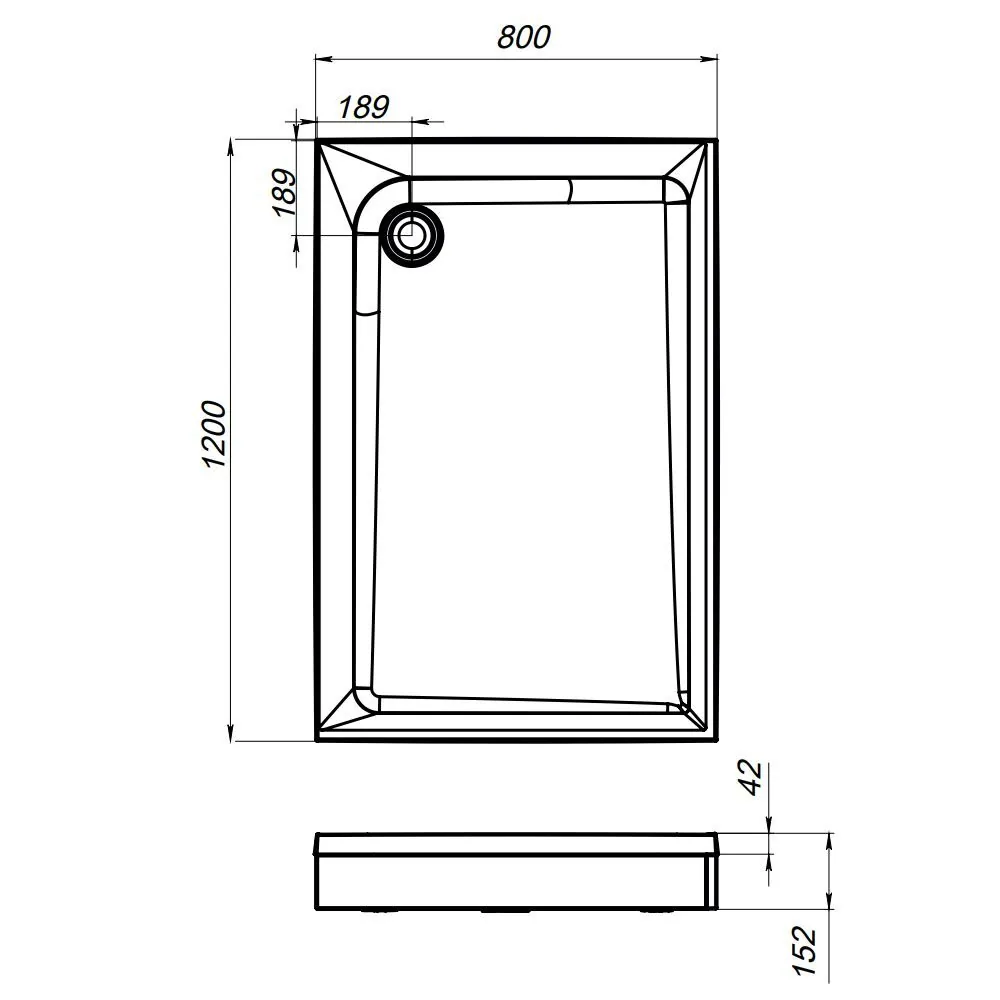 фото Душевой поддон AM.PM Gem W90T-404-12080W Square 120x80 с сифоном 