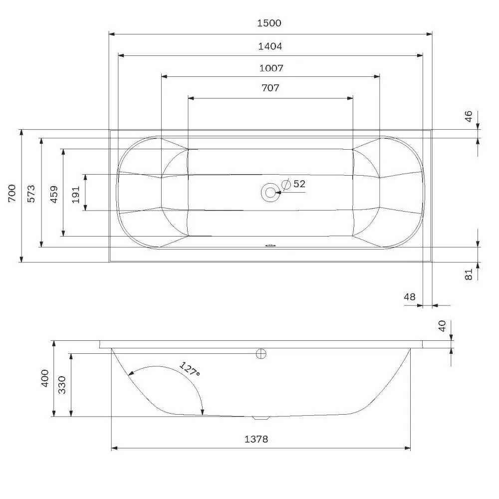 картинка Ванна акриловая AM.PM Above W9XA-150-070W-A 150x70 см 