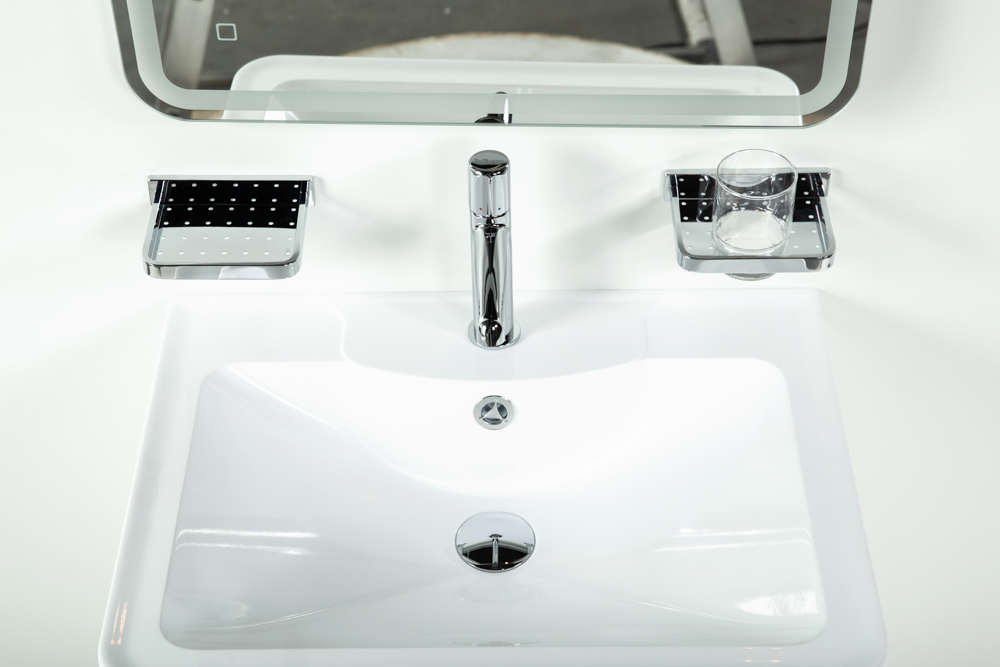 фото Тумба с раковиной подвесная BelBagno ACQUA 60 Bianco Lucido, раковина белая 