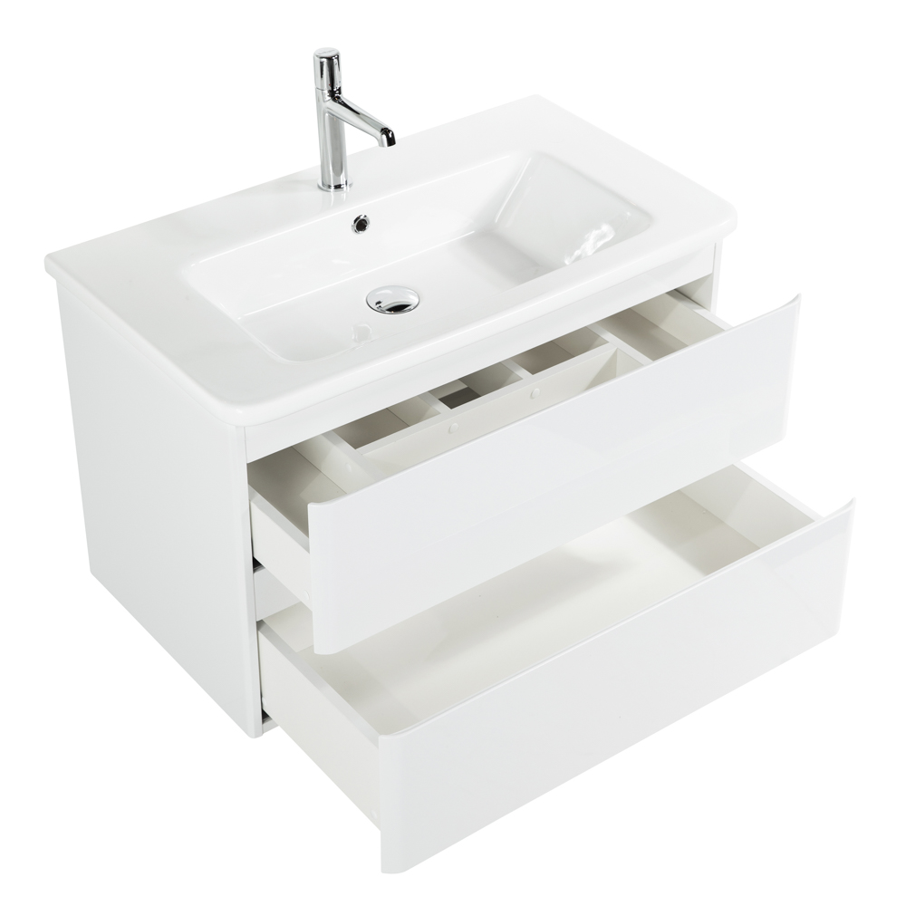 фото Тумба с раковиной подвесная BelBagno ALBANO-CER 105 Bianco Lucido, раковина белая 