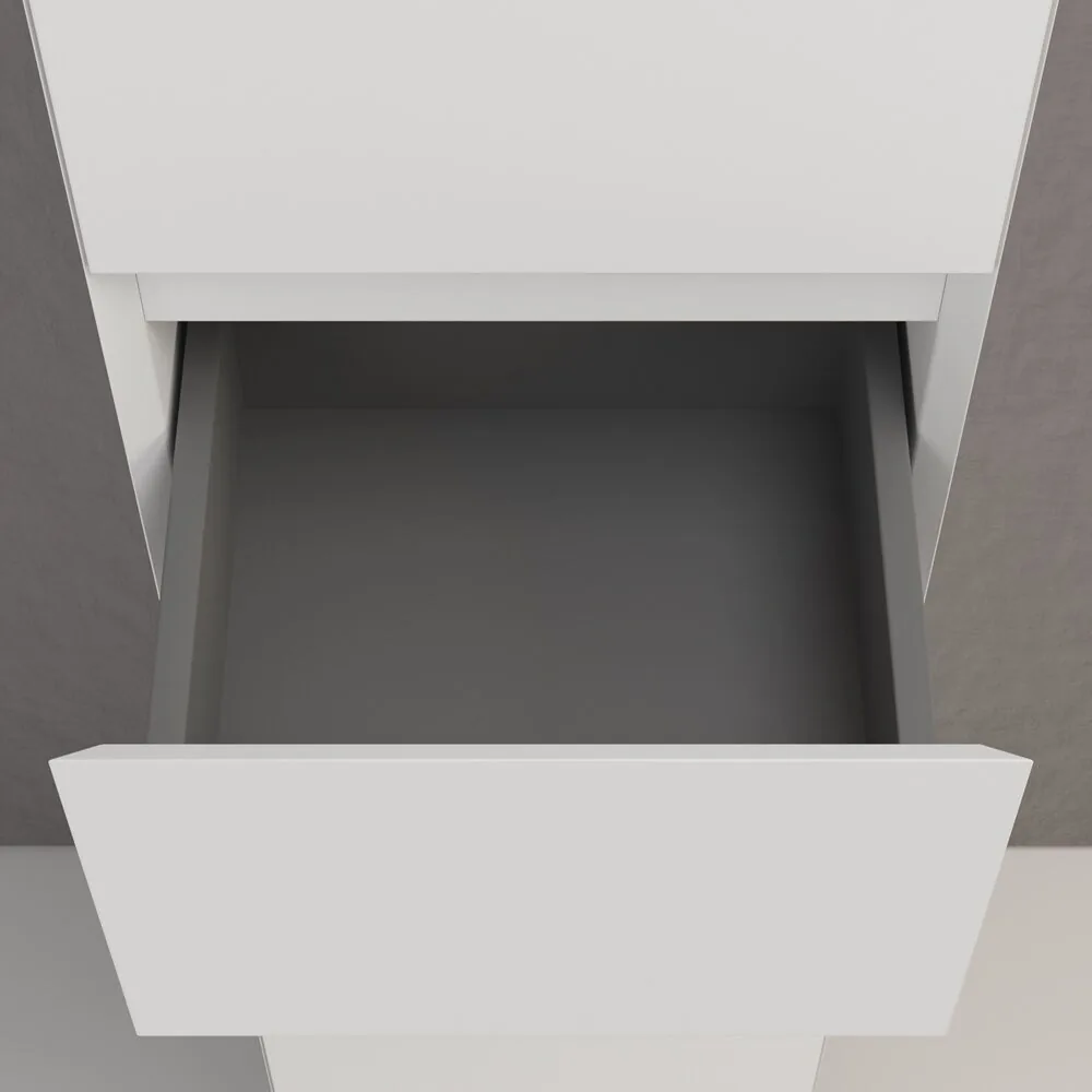 фото Пенал напольный Style Line Манхэттен 36 эмаль 1 ящик 2 створки PLUS белый матовый 